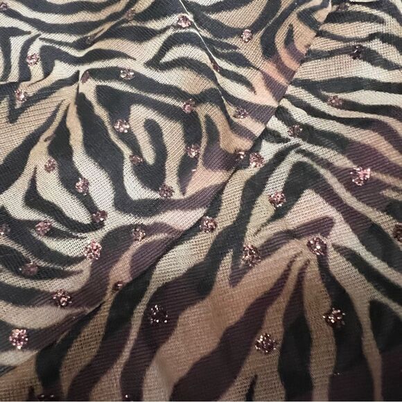 NWT Forever 21 vintage brown tiger print skirt with copper sparkles sz L - Picture 11 of 12